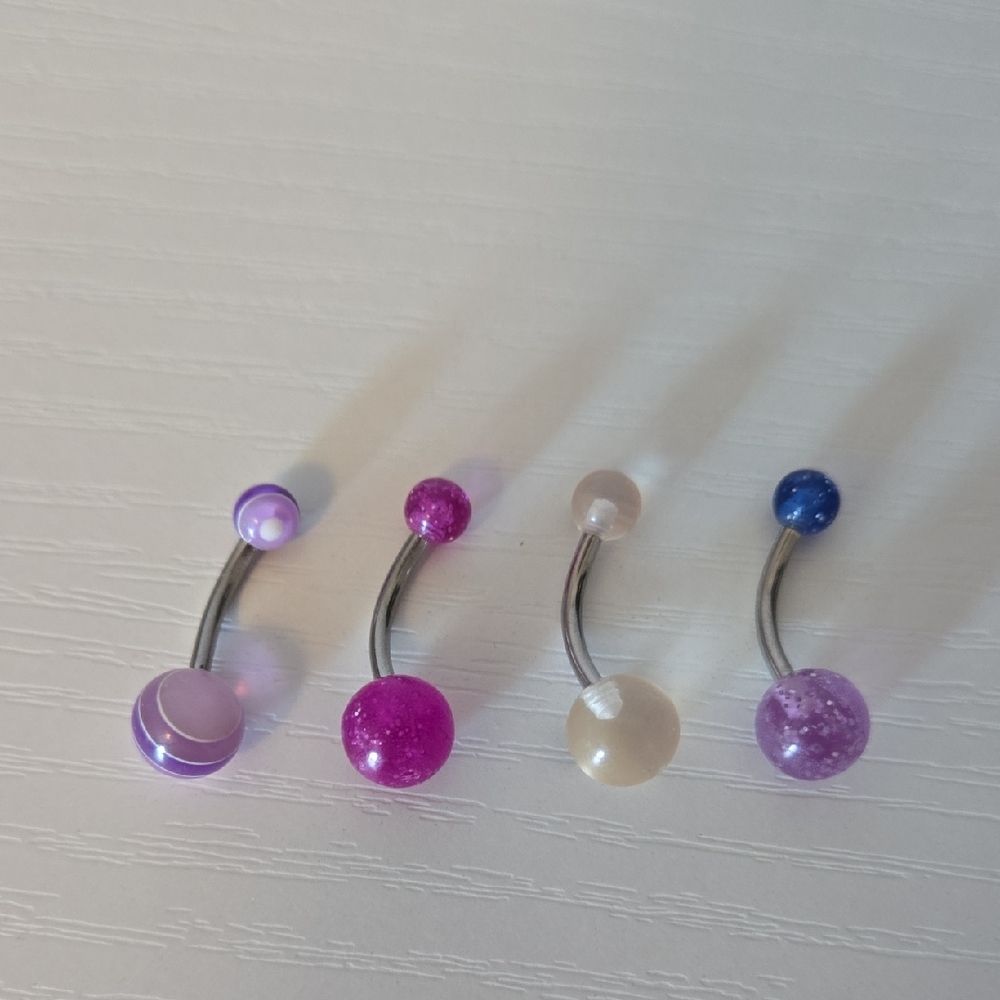 Set of Colorful Belly Button Rings